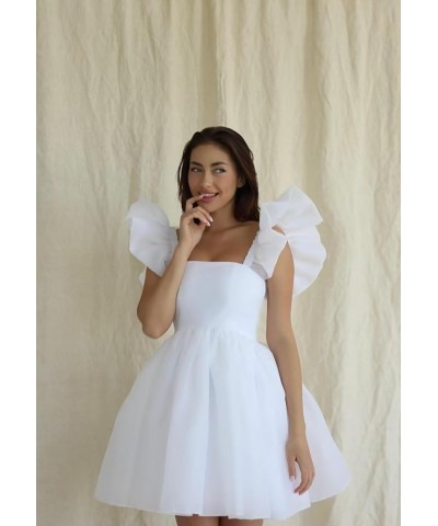 Off The Shoulder Homecoming Dresses Organza Cocktail Party Dresses A-Line Prom Dress Short Graduation Dress Mint $30.55 Dresses