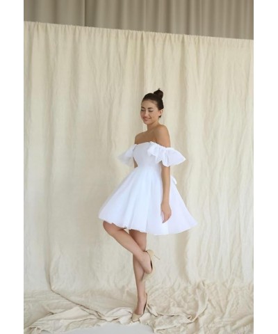 Off The Shoulder Homecoming Dresses Organza Cocktail Party Dresses A-Line Prom Dress Short Graduation Dress Mint $30.55 Dresses