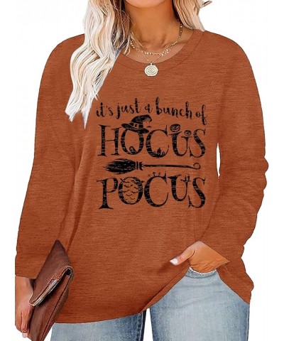 Women Plus Size Halloween Shirts Sanderson Sisters Shirt Long Sleeve Hocus Pocus Halloween Tee Tops P4 $13.44 T-Shirts