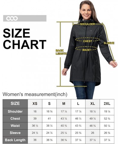 Women's Long Rain Jackets with Hood Packable Waterproof Trench Coats Windbreaker Black $17.20 Coats