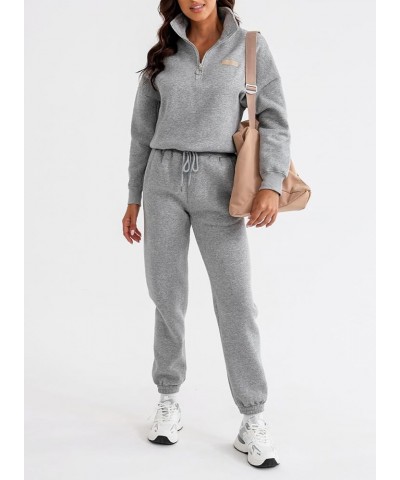 Women 2 Piece Outfits Sweatsuit Lounge Set Half Zip Pullover with Jogger Airport Tracksuit Matching Pants Set Gray $26.40 Act...