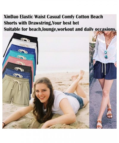 Women's Casual Shorts Cotton Shorts Drawstring Elastic Waist Comfy Bermuda Shorts(S-3XL) Hot Pink $14.11 Activewear