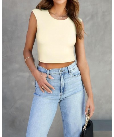 Women Backless Crop Tank Top Tie Back Summer Sexy Going Out Slim Fit Cute Y2K T-Shirts Fashion 2023 Crop Tee Nude $12.25 Tanks