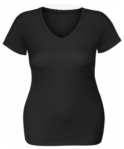 Women's Short Sleeve T Shirt V Neck Tee Junior and Plus Sizes 3pk - True Navy, Charcoal, Black $14.39 T-Shirts