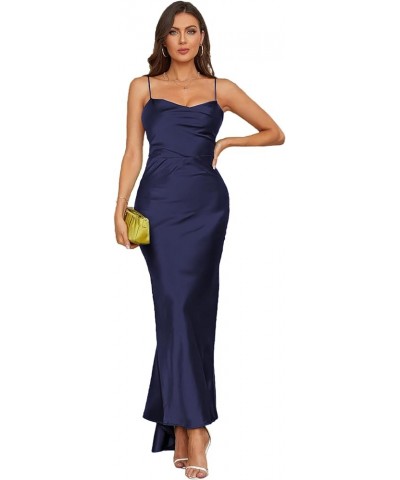 Women's Formal Dresses Satin Drape Neck Wedding Party Dress Backless Mermaid Evening Gown Maxi Dress 72086 Royal Blue $21.56 ...