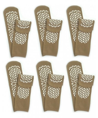 Secure Step Double-Sided Tread Non Slip Safety Socks, 6 Pair Tan $11.28 Socks