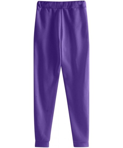 Lounge Sets for Women 2 Piece Outfits Casual Sweatshirt Workout Tops With High Waisted Baggy Sweatpants Joggers D-purple $8.9...