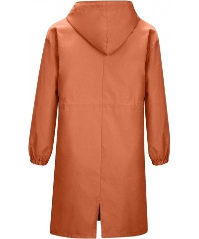 Womens Trench Coat Waterproof Women's Trench Jackets Rain Jacket Hooded Oversized Elegant Windbreaker Coat Outwear 04-orange ...