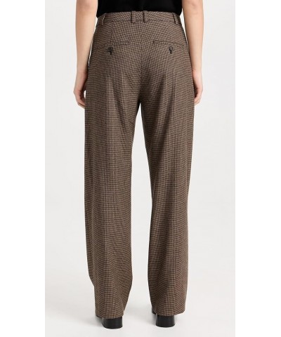 Women's Houndstooth Pleat Front Pants Black/Camel $66.99 Pants