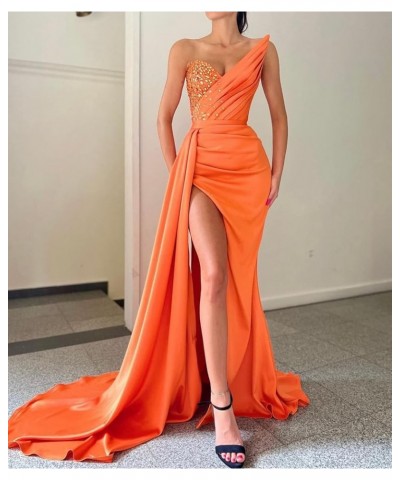 Strapless Mermaid Prom Dresses 2023 Beaded Formal Evening Gowns V Neck Slit Party Dresses for Women Navy Blue $48.49 Dresses