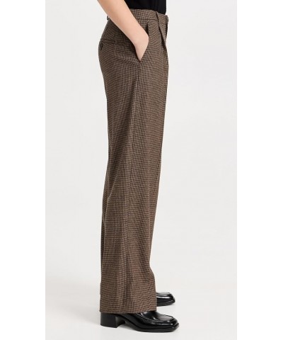 Women's Houndstooth Pleat Front Pants Black/Camel $66.99 Pants