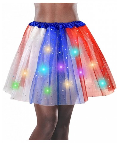 Women's LED Tutu Skirt Light Up Tutus Layered Tulle Tutu Skirts Sparkly Party Tutu Costume for Women and Girls Blue,white and...