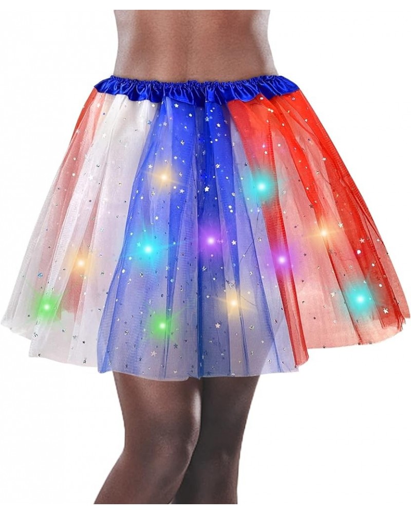 Women's LED Tutu Skirt Light Up Tutus Layered Tulle Tutu Skirts Sparkly Party Tutu Costume for Women and Girls Blue,white and...