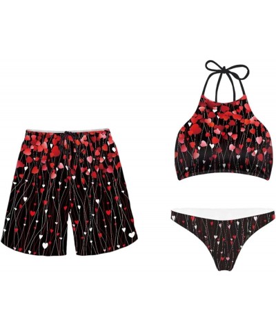 Couple Matching Swimsuit for Women and Mens Summer Beachwear Bathing Suit Men Valentine's Day-4 $13.74 Others