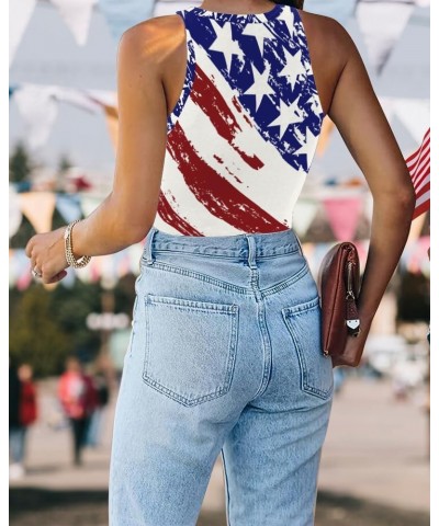 Women's American Flag Crop Top USA Patriotic 4th of July Soft Summer Sleeveless USA Flag Crop Tank Tops for Women Blue/Red 10...