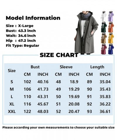 Womens Trench Coat Waterproof Women's Trench Jackets Rain Jacket Hooded Oversized Elegant Windbreaker Coat Outwear 04-orange ...