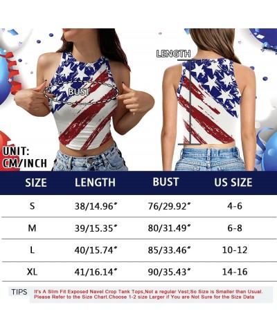 Women's American Flag Crop Top USA Patriotic 4th of July Soft Summer Sleeveless USA Flag Crop Tank Tops for Women Blue/Red 10...