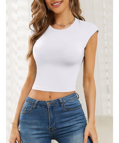 Women Backless Long Sleeve Crop Tops Y2K Shirts Sexy Slim Fit Cut Out Open Back Casual Spring Summer Tops White-23 $10.25 Blo...