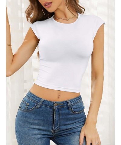 Women Backless Long Sleeve Crop Tops Y2K Shirts Sexy Slim Fit Cut Out Open Back Casual Spring Summer Tops White-23 $10.25 Blo...