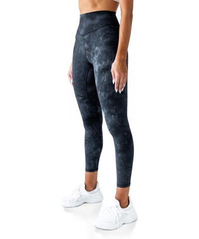 High Waisted Yoga Pants 25" Inseam Ellyn Leggings Butt Lifting Tie Dye Soft Workout Tights Black Tie Dye $19.13 Leggings