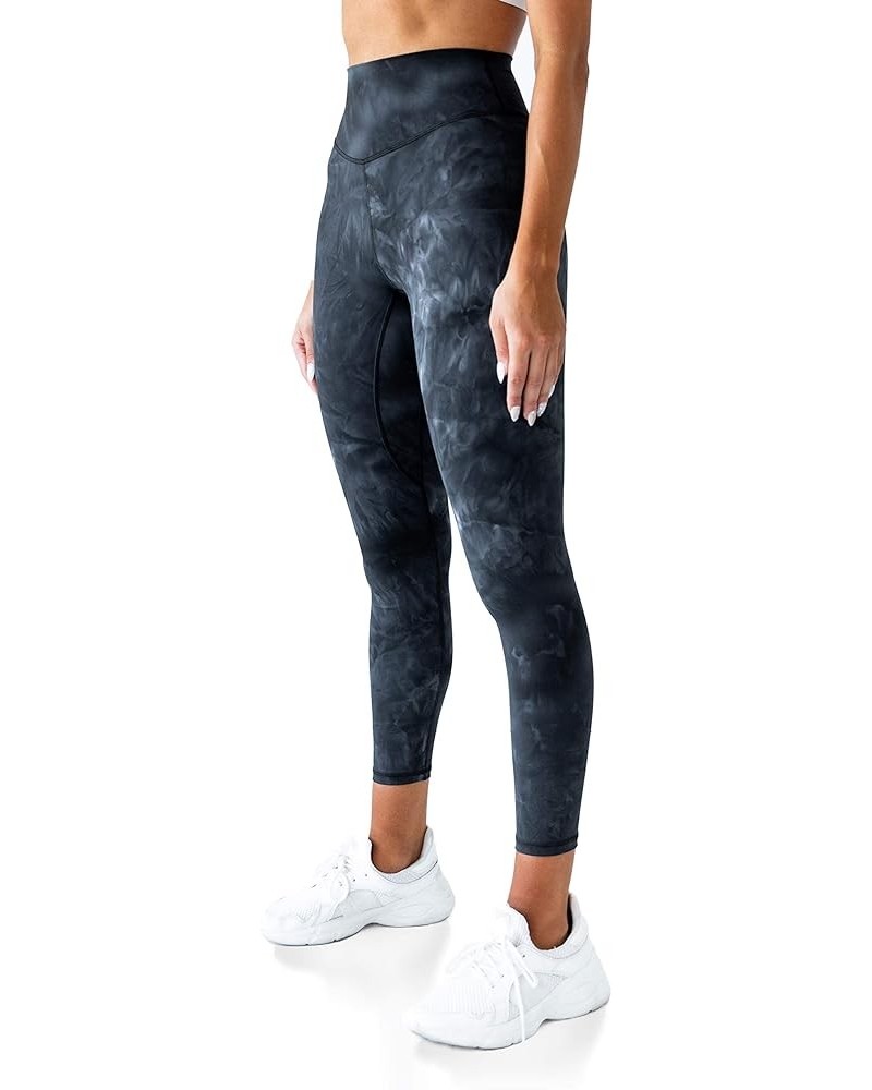 High Waisted Yoga Pants 25" Inseam Ellyn Leggings Butt Lifting Tie Dye Soft Workout Tights Black Tie Dye $19.13 Leggings