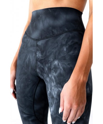 High Waisted Yoga Pants 25" Inseam Ellyn Leggings Butt Lifting Tie Dye Soft Workout Tights Black Tie Dye $19.13 Leggings