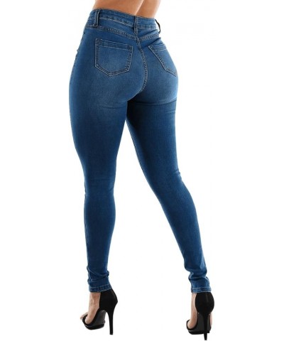 Womens Curvy High Waist Stretch Butt Lifting Skinny Colombian Jeans 7009-medium Blue $18.92 Jeans