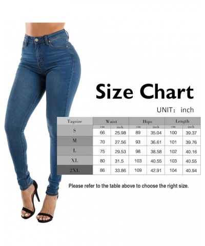 Womens Curvy High Waist Stretch Butt Lifting Skinny Colombian Jeans 7009-medium Blue $18.92 Jeans