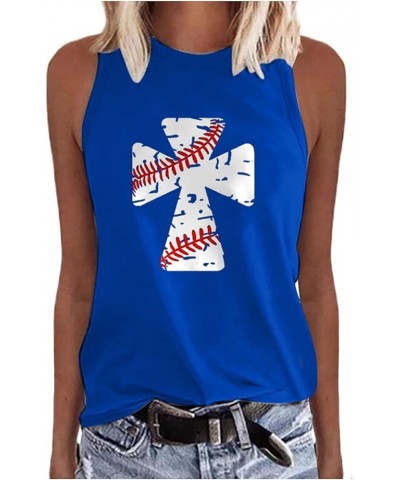 Women Baseball Tank Top Heart Print Baseball Tanks Cute Workout Graphic Casual Summer Sleeveless Shirt Vest Top 07-blue $4.79...