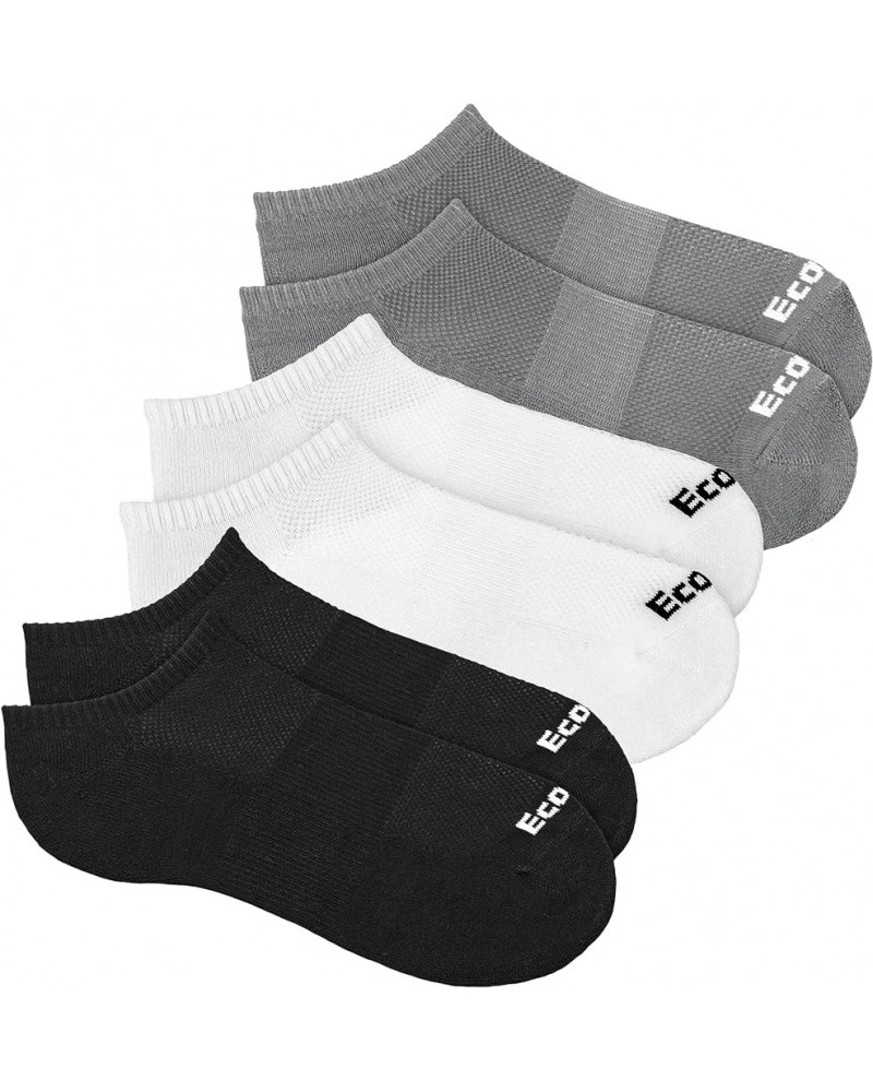 Bamboo Viscose Unisex Casual Footie 3 Pairs No Show Made in USA Black/ White/ Grey $22.07 Activewear