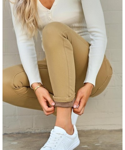 Jeans for Women High Waisted Pull On Fleece Lined Leggings Stretchy Denim Skinny Jeggings Thermal Winter Pants Khaki $25.91 J...