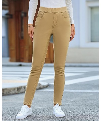 Jeans for Women High Waisted Pull On Fleece Lined Leggings Stretchy Denim Skinny Jeggings Thermal Winter Pants Khaki $25.91 J...