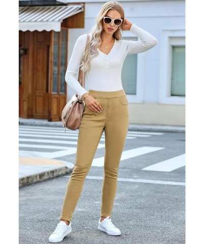 Jeans for Women High Waisted Pull On Fleece Lined Leggings Stretchy Denim Skinny Jeggings Thermal Winter Pants Khaki $25.91 J...