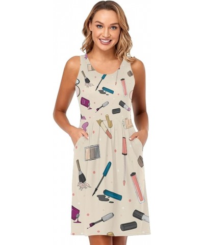 Women's Summer Sleeveless Casual Dresses Swing Cover Up Sundress with Pockets Multi 29 $15.39 Swimsuits