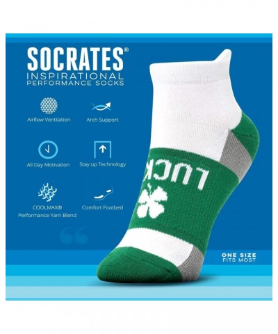 Inspirational Athletic Running Socks | Women's Woven Low Cut | Inspirational Slogans | Over 25 Styles Lucky Socks (Green) $8....