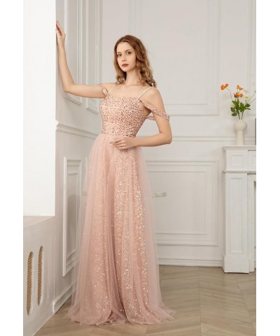 Off Shoulder Sequin Prom Dresses Long Glitter Tulle Wedding Party Dress Formal Ball Gown for Women Rose $35.87 Dresses