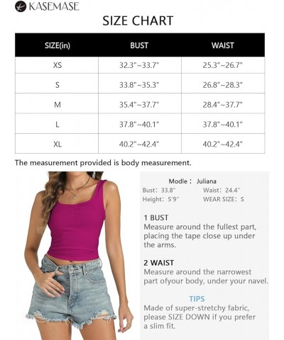 Womens Cinched Front Ribbed Tank Tops for Women Square Neck Sleeveless Crop Top Knit Cami Basic Tops Pink $14.74 Tanks