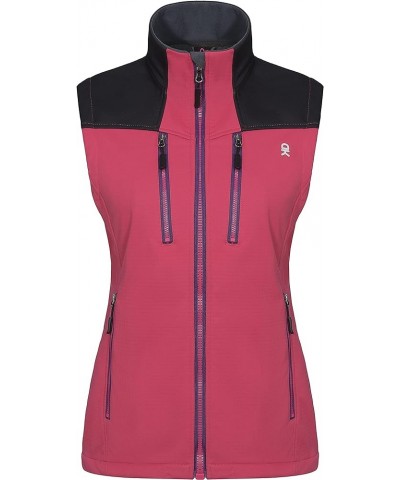 Women's Fleece Lined Vest,Lightweight Softshell Sleeveless Jacket for Running Hiking Golf Pink $30.77 Vests