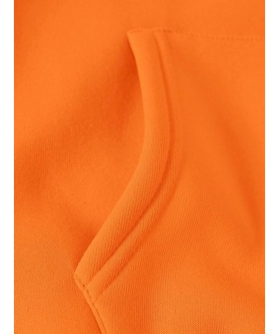 Women's Drawstring Drop Shoulder Long Sleeve Thermal Lined Hoodie Sweatshirt Top Orange $11.76 Hoodies & Sweatshirts