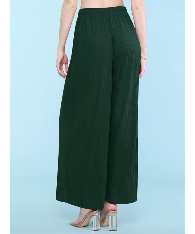 Women's Pleated Wide Leg Palazzo Pants with Drawstring Wb1484_green $14.36 Pants