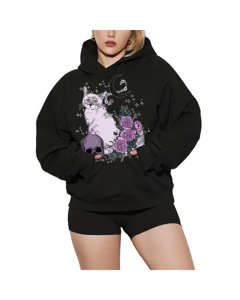 Womens Graphic Hoodies Pullover Fleece Oversized Sweatshirt Plus Size Hoodie Sweashirts Comfy Fall Fashion (M-6XL) Halloween8...