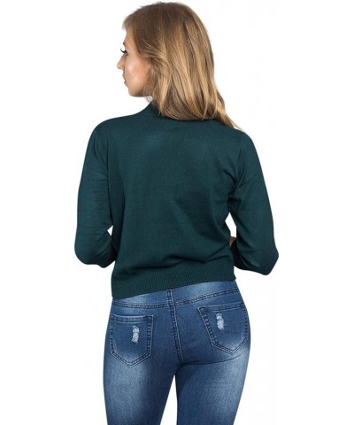 Women's 3/4 Sleeve Open Front Lightweight Cropped Shrug Cardigans Sweaters (S-XL) Teal $13.22 Sweaters