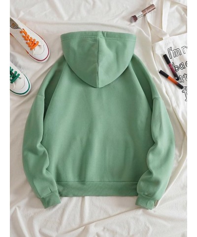 Women's Thermal Lined Full Zip Up Long Sleeve Drawstring Hoodie Sweatshirts with Kangaroo Pockets Mint Green $11.39 Hoodies &...