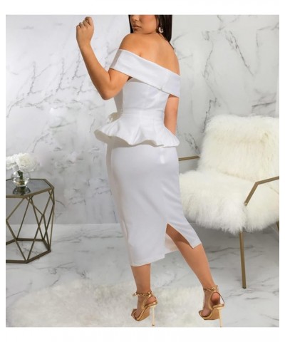 Church Dresses for Women Bodycon Vintage Wrap Work Business Midi Pencil Dress 10white $16.81 Dresses