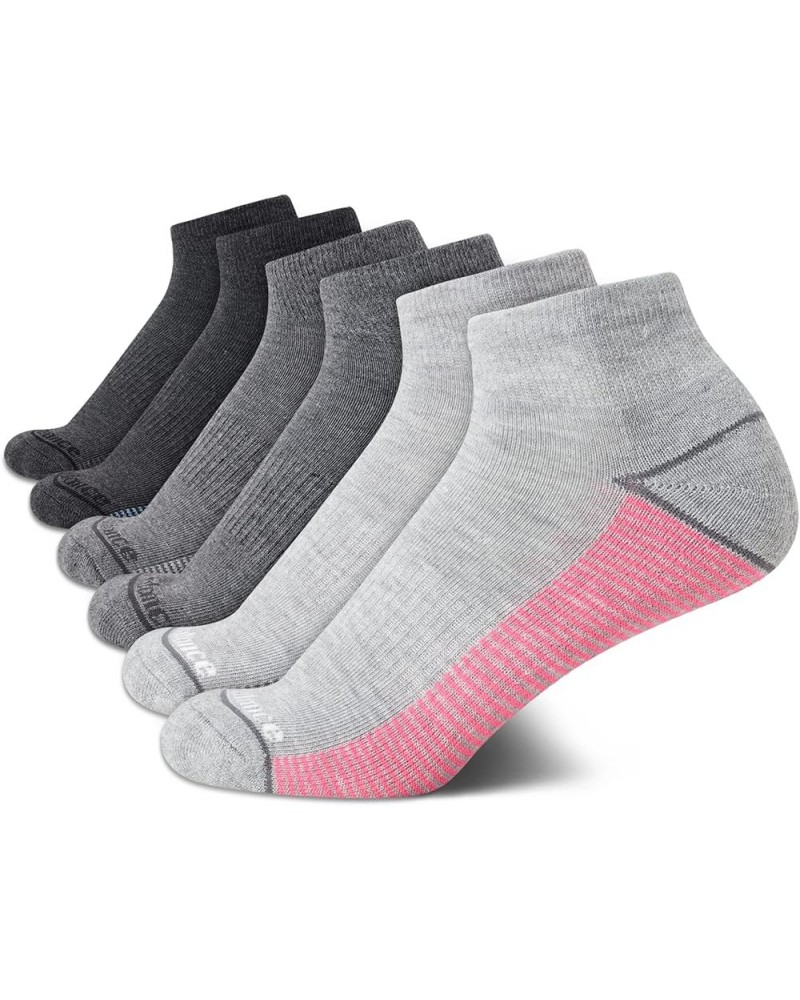 Women’s Athletic Socks - Cushioned Quarter Cut Ankle Socks (6 Pack) Grey Multi 4-10 $13.16 Activewear