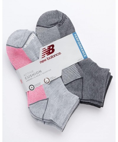 Women’s Athletic Socks - Cushioned Quarter Cut Ankle Socks (6 Pack) Grey Multi 4-10 $13.16 Activewear