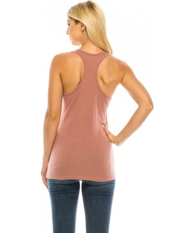 Women's Essential Basic Athletic Yoga Racerback Jersey Cotton Solid Workout Tank Top -Running, Exercise, Gym, Lounge Mauve $9...