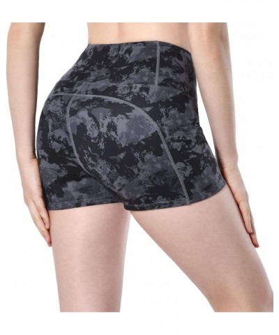 Women's 2'' Inseam High Waist Biker Yoga Shorts with 4 Out Pockets 2" Grey & Black Mixed Splinter Camo Small $8.54 Activewear