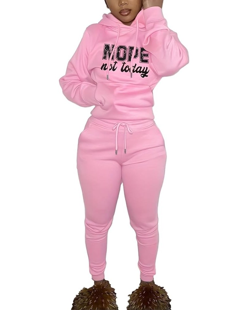 Sweat Suit for Women 2 Piece Set Print Long Sleeve Hoodie Pullover Bodycon Jogger Sweatpants Tracksuit Outfit Pink $22.95 Act...