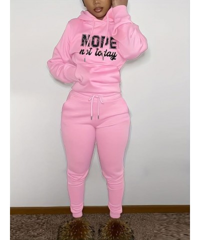 Sweat Suit for Women 2 Piece Set Print Long Sleeve Hoodie Pullover Bodycon Jogger Sweatpants Tracksuit Outfit Pink $22.95 Act...